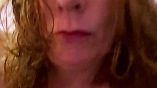 Honeyfleur nympho fucks and sucks giant dildo