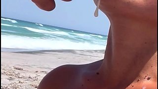 Asian milf beach facial