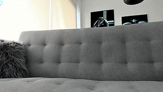 Tattood shemale tranny plays with ass during masturbation