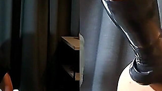 With the Latex Foot in the Slave Cunt