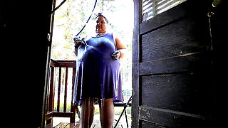 Showering in the water hose. pt 2