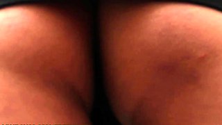 Busty ladyboy with belly piercing enjoys solo masturbation