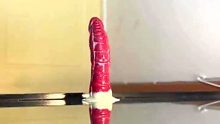 Extreme Squirting While Ridding Dildo