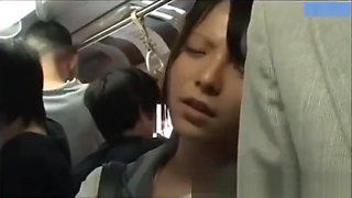Japanese School Girl On Public Bus Getting Her Pussy Wet