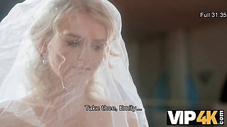 Watch Chris Atharsis' stunning wedding bride get caught in the act and punished with a hard fuck