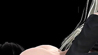 Pussylicking for Hot Blonde in Mini Skirt - She Orgasm so Hard! 3D Animation