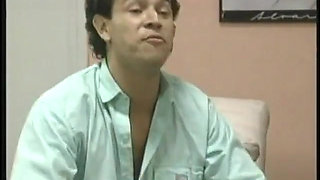 Busty babe gets her pussy destroyed by three studs