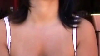 Big titted brunette gives perfect handjob