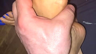 Naelor Massaging Melove's Feet and Long Sexy Toes in Blue Nail Polish