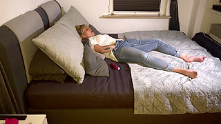 Masturbation Blonde Pussy Clit Rubbing Fingering Moaning Trembling Twitch Hot Wet Horny Pussy Jeans Multiple Orgasms Solo