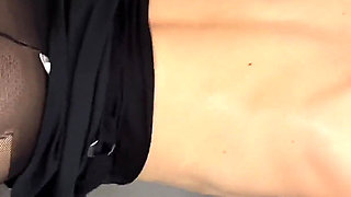 A Dude Fucks a Slim 19-year-old Redhead Hottie Through the Ripped Pantyhose and Comes in Her Mouth