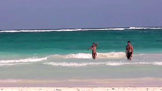 Beautiful breasts at a nudist beach