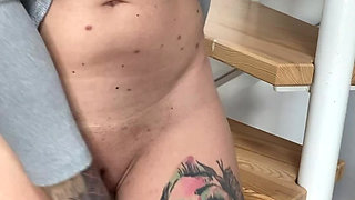 Masturbating with a Transparent Dildo