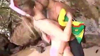 Doing it on the Beach: Blowjob, Babe  Brunette Porn