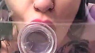 Clear Chair POV Clear Dildo Blowjob