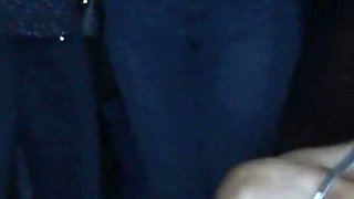 Fucking among the people of the erotic salon of Barcelona