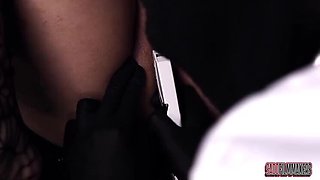 Sadistic Doctor Staples Teen Goth Girl's Hairy Pussy in Extreme BDSM Medical Punishment