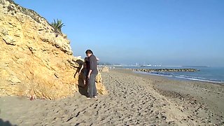 Carol Vega And Cock Whore - Skinny Whore Takes Cock On The Beach