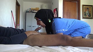 Real Amateur Cleaning Maid Gives Her First Rimjob and Swallows His Cum