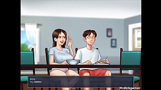 Busty teen wants her boyfriend to fuck while her mom is in the kitchen