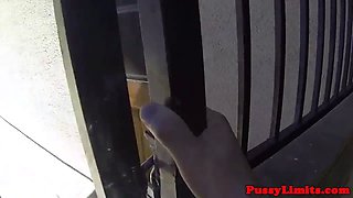 Jogging crud roughly pussypounded by male domination