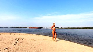 Blonde Russian Girl Naked by the River