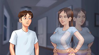 MissKitty2K's reimagined summertime saga features a wild threesome in the lab