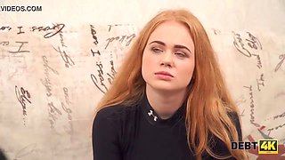 Debt4k. collector luvs tender throat and Shaved Pussy of lovely debtor