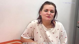 KatyBigcherry Fucks Fan in Kitchen with Big Natural Tits and Cum in Mouth