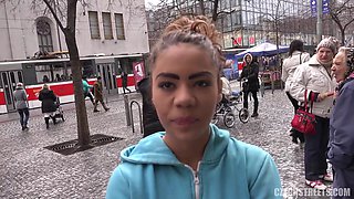 Ebony Busty Beauty's Wild Passion on Czech Streets