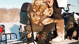 We Rode a Snowmobile with My Stepmom and Decided to Have Sex, Cum Inside