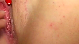 Slut with wet pussy spread by her favorite toy-2