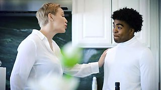 Foster stepsiblings fucks and their foster mom joins them