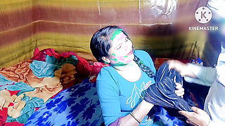 2024 How a village boy is fucking a desi girl at home on Holi, Hindi conversation, HQ Xdesi.