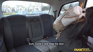 Fake cab hot nurse in uniform gives driver a suck and bang before a tryst
