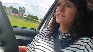 Playing with my pussy while driving - Public Car Webcam Solo