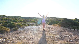 Wetting Sweatpants and Panties on a Barefoot Morning Walk