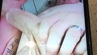 Nasty Slut Watches Her Own Porn Gagging on That Cock Deep in Her Throat with the Load He's Got