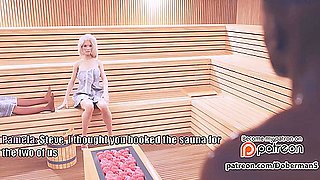 With A Beautiful Body Pamela Fucks In The Sauna With A Black Man Whi