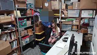 Shoplifting teen gets fucked and jizzed as a punishment