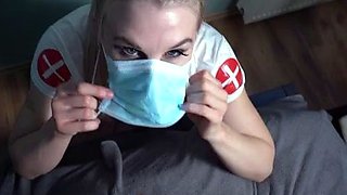 Diane Chrystall - Masked Nurse milks your cock through