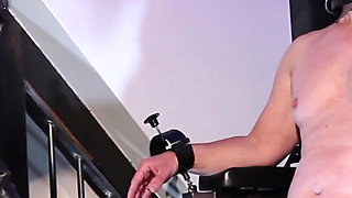 Miss Alessa Milano CBT in Leather Gloves on the Bondage Chair