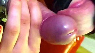 Wife with black mask gives me a blowjob