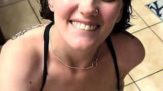 Big tit blonde her busty brunette GF share big cock