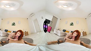Redhead with natural tits Cherry Candle gets fucked hard