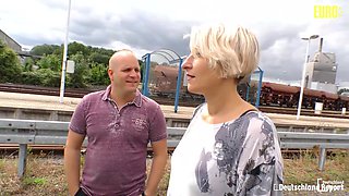 AmateurEuro - Big-tittied babe blowing prick