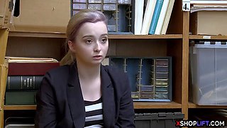 Sexy slender teen thief takes a big cock for freedom