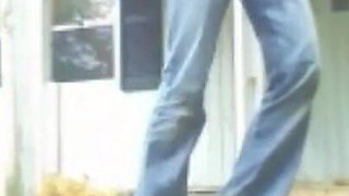 Locked out, gardening peeing in jeans accident