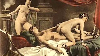 Vintage classical hardcore sex art: Big Tits, Blowjob  Cumshot Porn