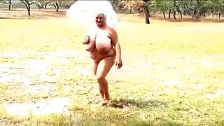 bbw granny walking around nude